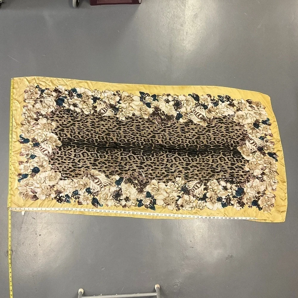 Natasha Couture Leopard Print Scarf 34x70 Lightweight Wrap Brown Tan